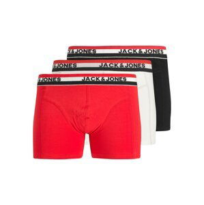 JACK & JONES Boxerky  svetločervená / čierna / šedobiela