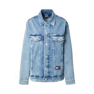 Tommy Jeans Prechodná bunda  modrá denim / zlatá / červená / biela