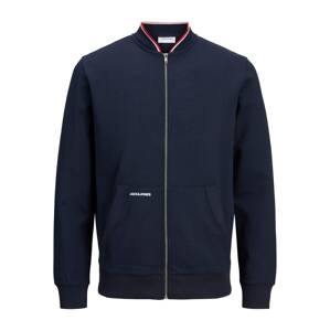 Jack & Jones Plus Tepláková bunda 'Aiden'  námornícka modrá / ohnivo červená / biela