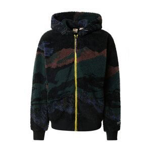 LEVI'S Flisová bunda 'SHERPA FULL ZIP HOODIE BLACKS'  hnedá / hrdzavohnedá / smaragdová / čierna