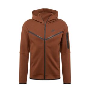 Nike Sportswear Tepláková bunda  hnedá / čierna