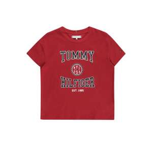 TOMMY HILFIGER Tričko 'Varsity'  tmavomodrá / tmavoružová / biela