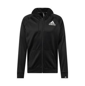 ADIDAS SPORTSWEAR Športová mikina so zipsom 'Bos'  čierna / biela