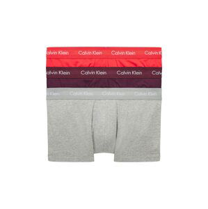 Calvin Klein Underwear Boxerky  sivá melírovaná / farba lesného ovocia / svetločervená / biela