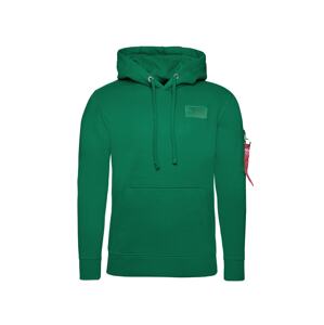 ALPHA INDUSTRIES Mikina  zelená / bordová / biela