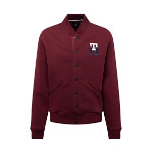 TOMMY HILFIGER Tepláková bunda  námornícka modrá / bordová / biela