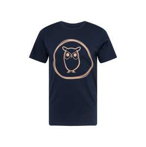 KnowledgeCotton Apparel Tričko 'Owl'  telová / námornícka modrá