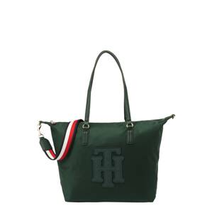 TOMMY HILFIGER Shopper 'Poppy'  tmavozelená / červená / čierna / biela