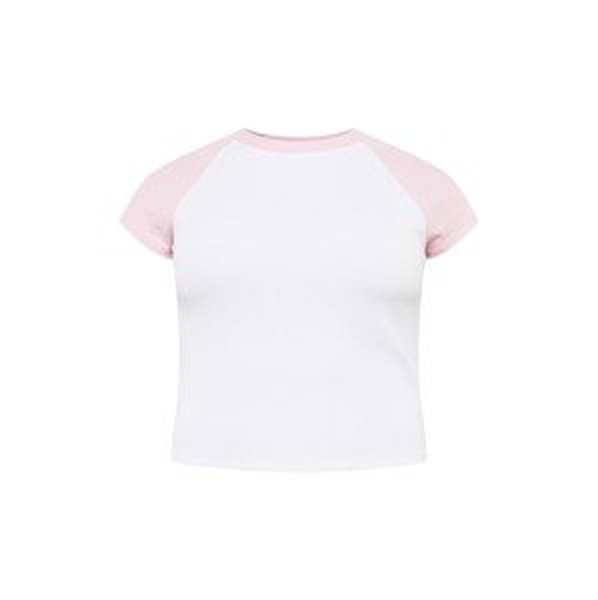 Cotton On Curve Tričko 'AMBER'  ružová / biela