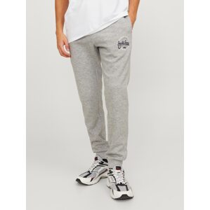 JACK & JONES Nohavice 'JPSGordon Mikk'  námornícka modrá / sivá melírovaná / biela