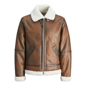 JACK & JONES Zimná bunda 'JORCole'  hnedá / čokoládová / biela