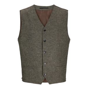 JACK & JONES Vesta k obleku 'JPRWinter'  čokoládová / hnedá melírovaná / čierna