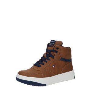 TOMMY HILFIGER Tenisky  námornícka modrá / hnedá / tmavočervená / biela