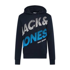 JACK & JONES Mikina 'FORMATION'  námornícka modrá / azúrová / biela