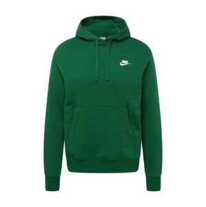 Nike Sportswear Mikina 'Club Fleece'  tmavozelená / biela