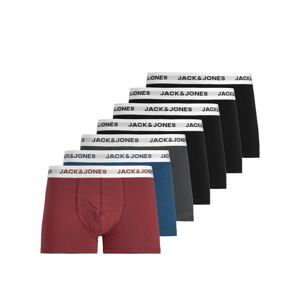 JACK & JONES Boxerky 'BRIKKI'  modrá / sivá / tmavočervená / čierna