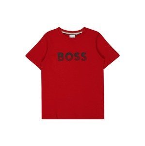 BOSS Kidswear Tričko  ohnivo červená / čierna
