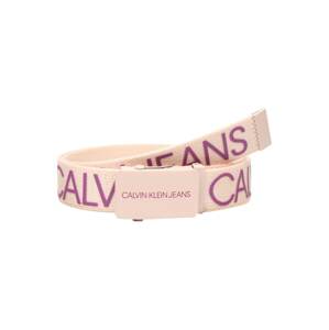 Calvin Klein Jeans Opasky 'CANVAS LOGO BELT'  ružová / purpurová