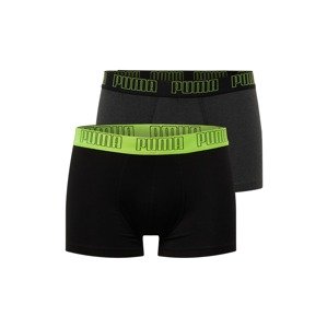 PUMA Boxerky  tmavosivá / limetová / čierna