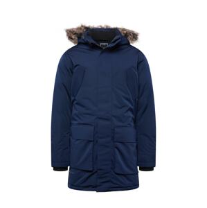 JACK & JONES Zimná parka  námornícka modrá / svetlohnedá