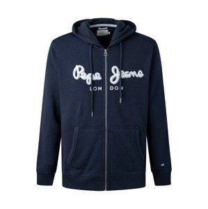 Pepe Jeans Tepláková bunda  námornícka modrá / biela