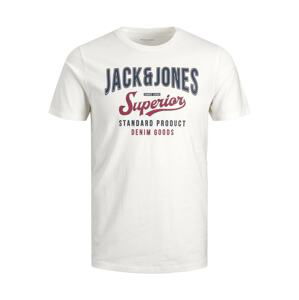 JACK & JONES Tričko  námornícka modrá / ohnivo červená / biela