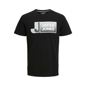 JACK & JONES Tričko  sivá / čierna / biela