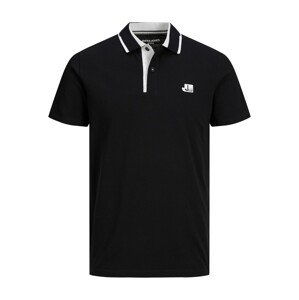 JACK & JONES Tričko 'Logan'  sivá / čierna / biela