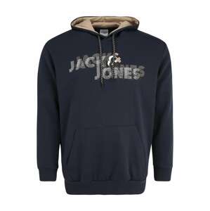 Jack & Jones Plus Mikina  béžová / modrá / sivá