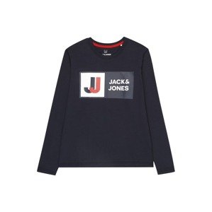 Jack & Jones Junior Tričko 'LOGAN'  námornícka modrá / tmavooranžová / biela