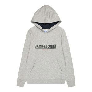 Jack & Jones Junior Mikina 'FRIDAY'  svetlosivá / lososová / čierna