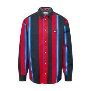 Tommy Jeans Košeľa  modrá / jasne červená / čierna / biela