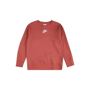 Nike Sportswear Mikina  hrdzavohnedá / biela