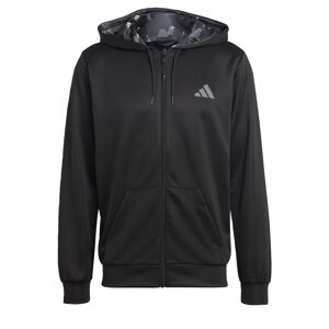 ADIDAS PERFORMANCE Športová mikina so zipsom 'Train Essentials Seasonal '  sivá / čierna