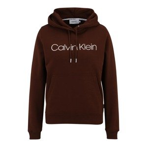 Calvin Klein Mikina  tmavohnedá / biela