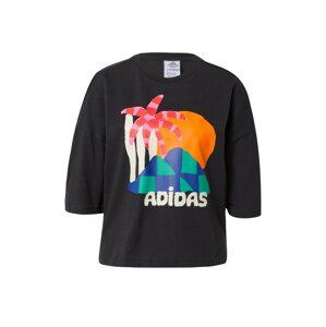 ADIDAS SPORTSWEAR Funkčné tričko 'Farm Rio Graphic'  zelená / oranžová / čierna / biela