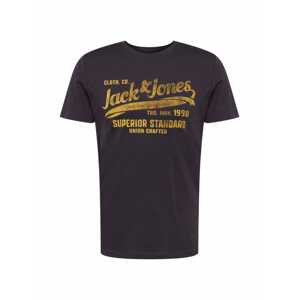 JACK & JONES Tričko  zlatá / čierna