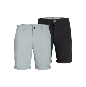 JACK & JONES Chino nohavice 'DAVE'  svetlosivá / čierna