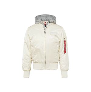 ALPHA INDUSTRIES Prechodná bunda  sivá melírovaná / červená / biela