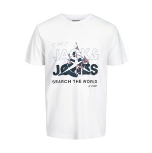 JACK & JONES Tričko 'Hunt'  tmavomodrá / tmavošedá / čierna / biela