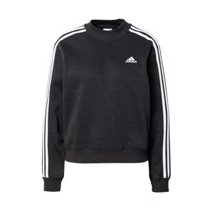 ADIDAS SPORTSWEAR Športová mikina 'Essentials 3-Stripes Half Neck Fleece'  čierna / biela