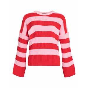 SASSYCLASSY Oversize sveter  ružová / červená