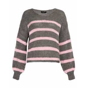 SASSYCLASSY Oversize sveter  tmavosivá / ružová