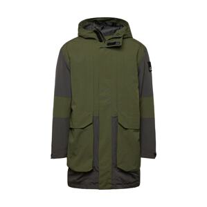 JACK WOLFSKIN Outdoorová bunda 'ALEX'  tmavosivá / zelená