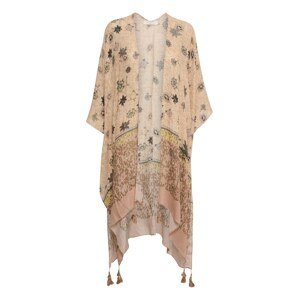 Cream Kimono 'Mshe'  béžová / hnedá / neónovo žltá / čierna