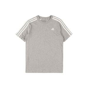 ADIDAS SPORTSWEAR Funkčné tričko 'Essentials 3-Stripes '  sivá melírovaná / biela
