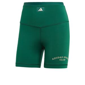 ADIDAS PERFORMANCE Športové nohavice 'Sports Club High-Waist'  béžová / tmavozelená / biela