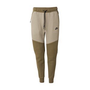 Nike Sportswear Športové nohavice 'TCH FLC'  olivová / svetlozelená