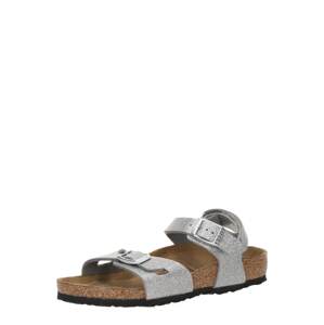 BIRKENSTOCK Otvorená obuv 'Rio'  strieborná