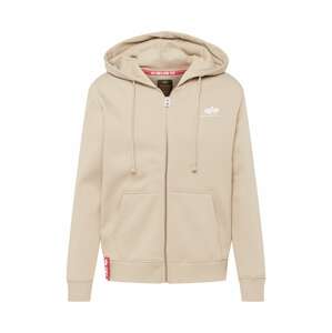 ALPHA INDUSTRIES Tepláková bunda  piesková / červená / biela